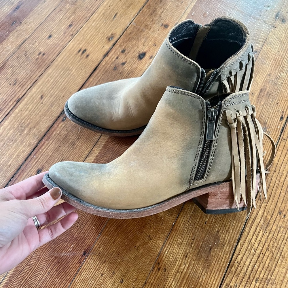 Liberty Black Fringe Booties Size 8 only worn once, excellent condition!